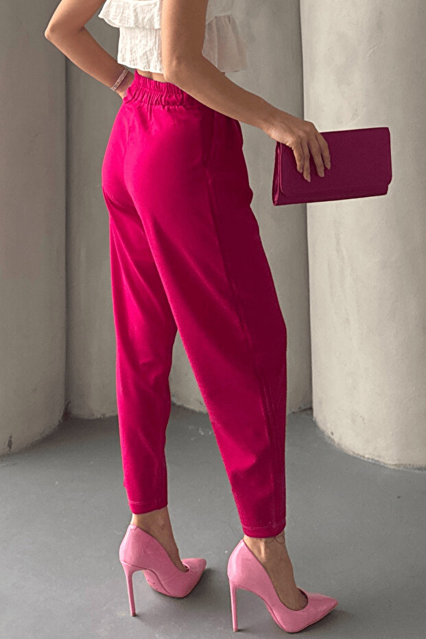 Scuba Harem Pantolon, Krep Kumaş, Rahat Kalıp - 3