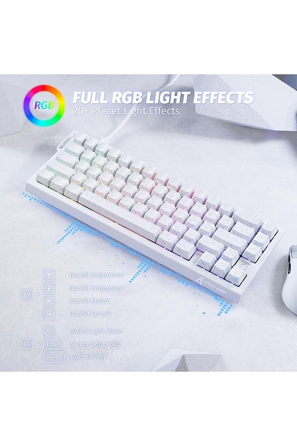 Attack Shark X68 HE RGB 8000 Hz Rapid Trigger - Snap Tap 0.01mm Driverlı Manyetik Switch Klavye - 6