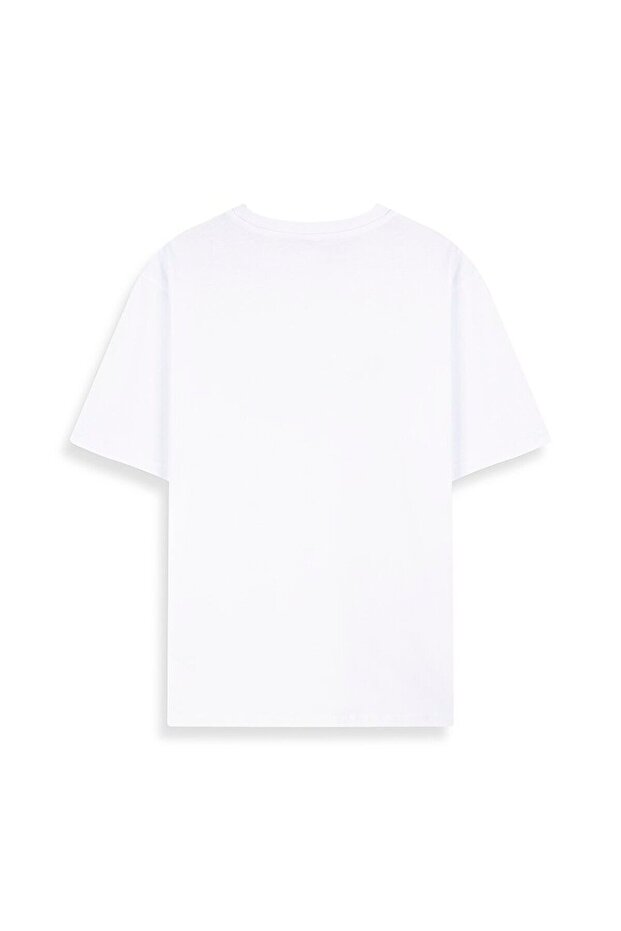 Sıgn Baskılı Örme Beyaz T-shırt - 2