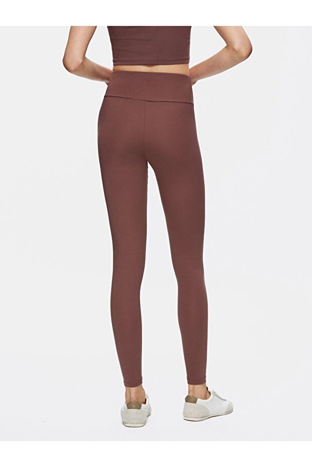 Basıc Slım Kahve Rengi Tayt - 3