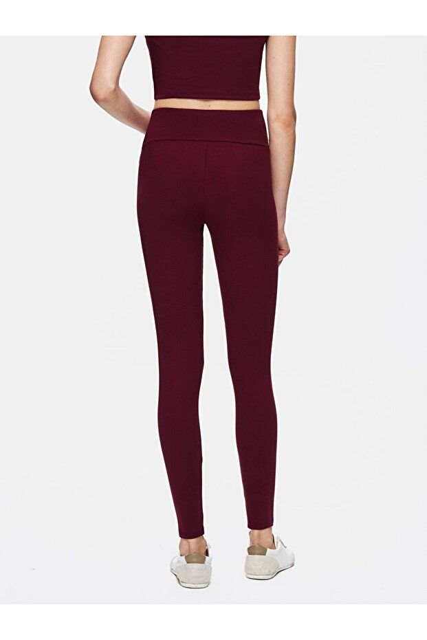 Basıc Slım Kırmızı Tayt - 3