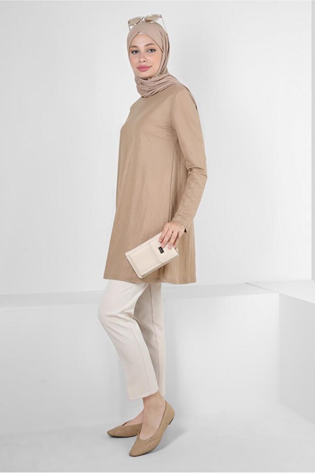 BİSİKLET YAKA DÜZ TUNİK 43941 - 2