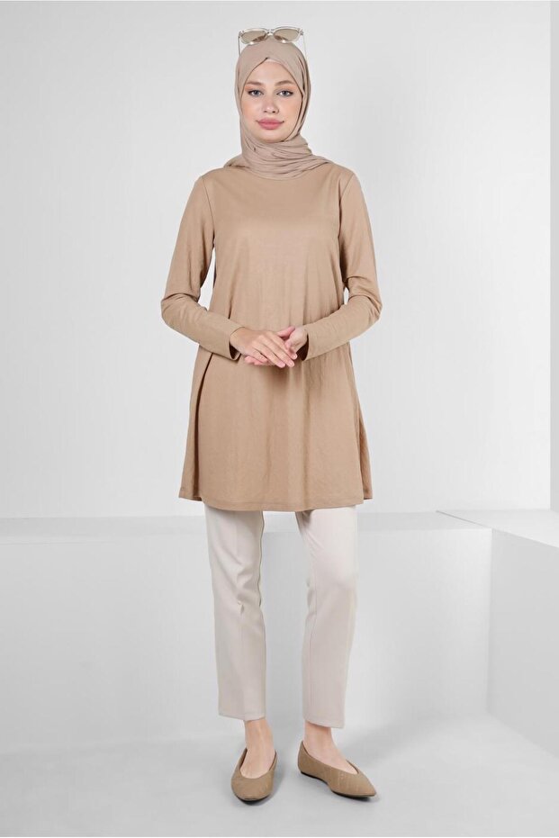 BİSİKLET YAKA DÜZ TUNİK 43941 - 1