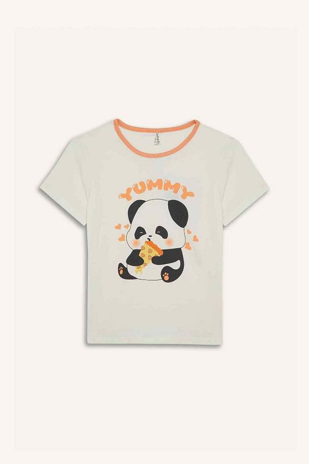 Yeni Sezon Kız Çocuk Pijama Takımı Kısa Kollu Pijama Üstü Esnek Belli Şort Pijama - 8