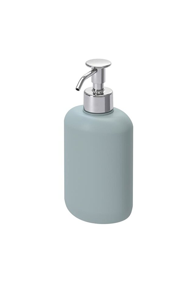 EKOLN Soap Dispenser – Light Grey-Turquoise, 450ml, Stoneware, Stylish Matte Finish