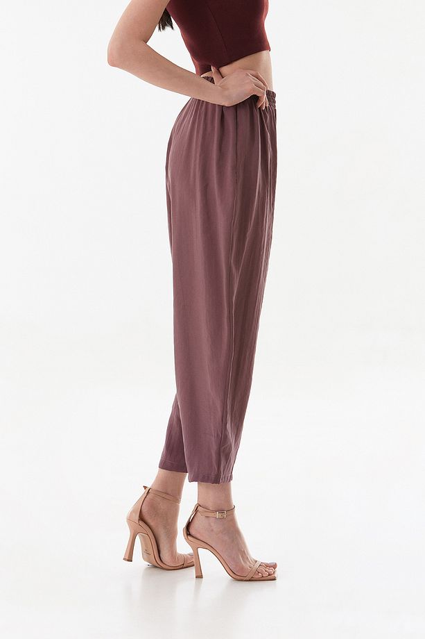 Beli Lastikli Çimalı Ayrobin Kumaş Şalvar Pantolon - 6