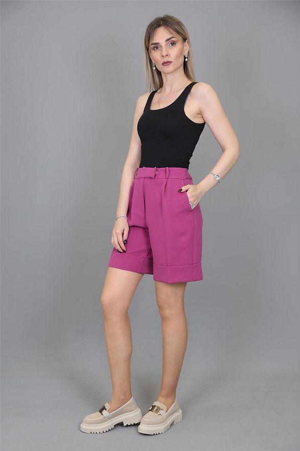 Duble Paça Şort-Fuşya - 4