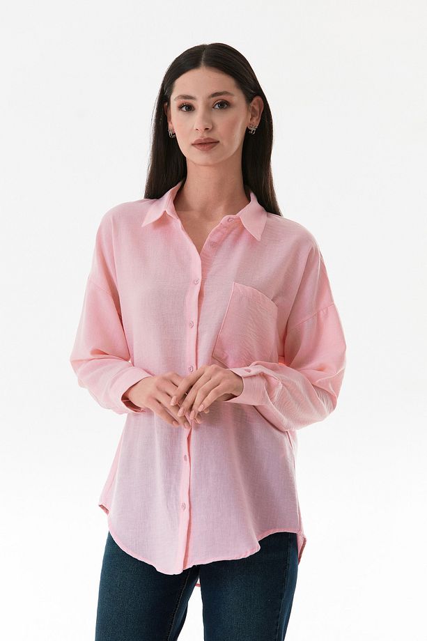 Basic Tek Cepli Oversize Gömlek - 4