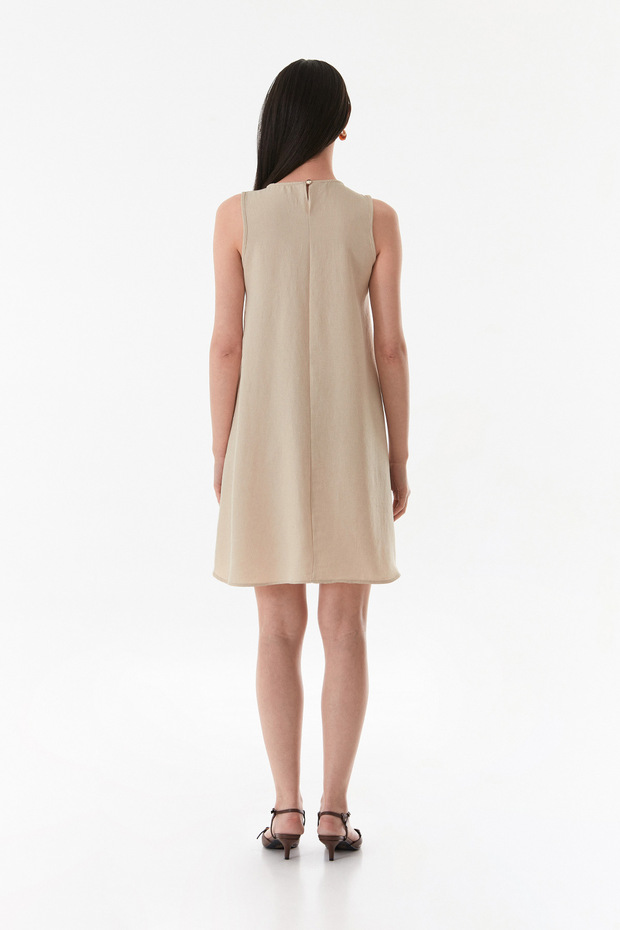 Basic Bisiklet Yaka Oversize Elbise - 5