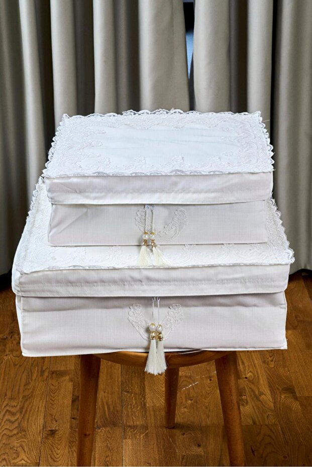 Keten Dantelli Hurç Bohça - 8