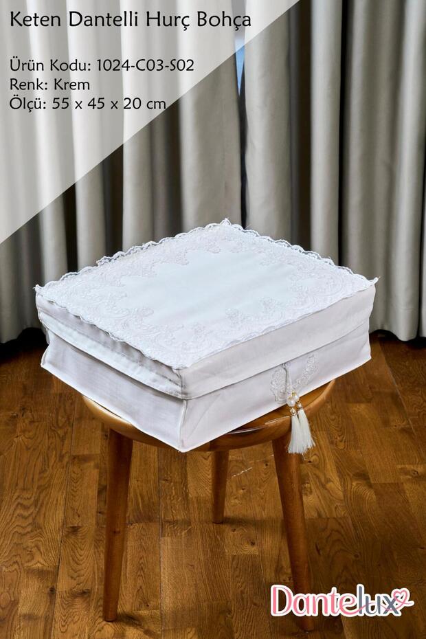Keten Dantelli Hurç Bohça - 9