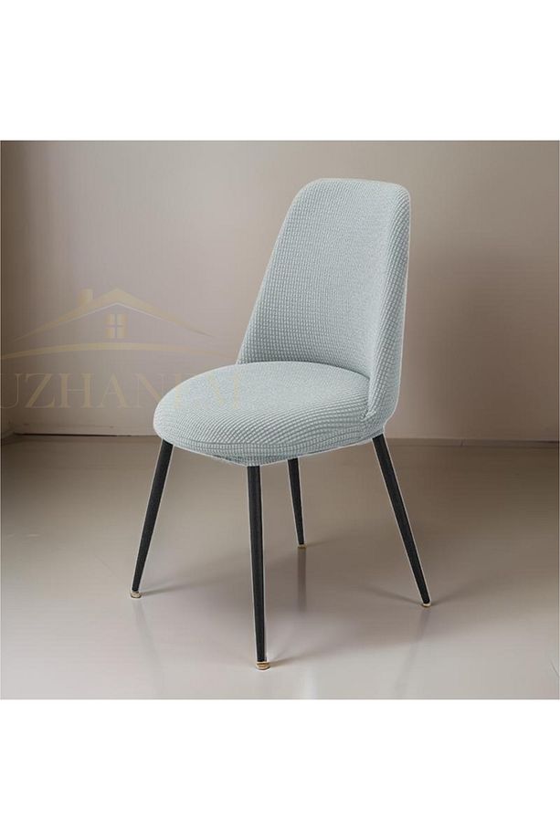 Oval sandalye kılıfı, sandalye örtüsü yüksek kaliteli  kare desen tekli - 3