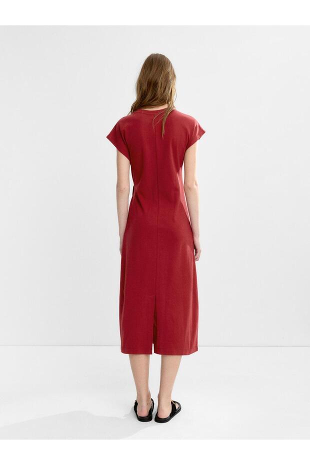 Fiyonklu Drapeli Elbise - 6