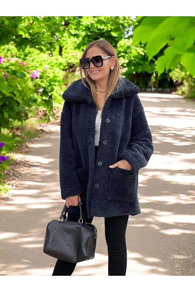 Kışlık Rahat Peluş Ceket - 1