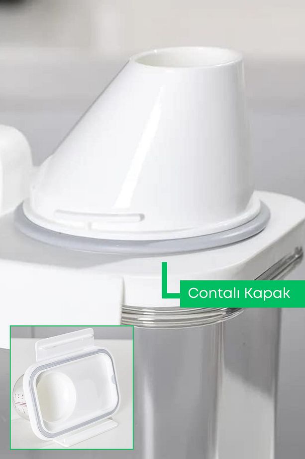 2 Adet Sızdırmaz Depolama Sıvı Toz Deterjan Erzak Saklama Kutusu- Ölçekli Deterjan Kutusu 1800 ml - 7