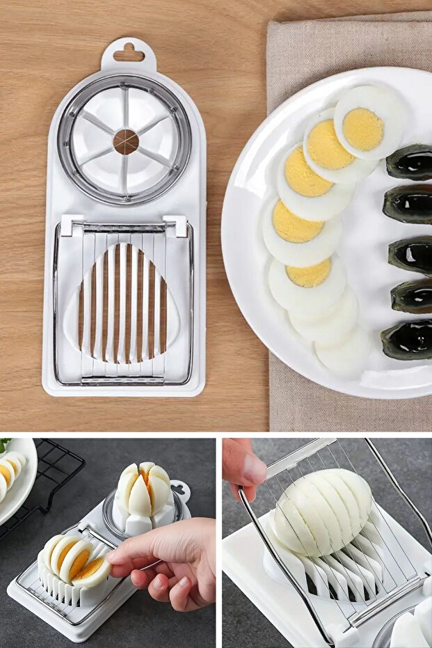 Dual Function Egg Slicer and Cutter Perfect Sliced Egg Practical and Fast to Use - 2