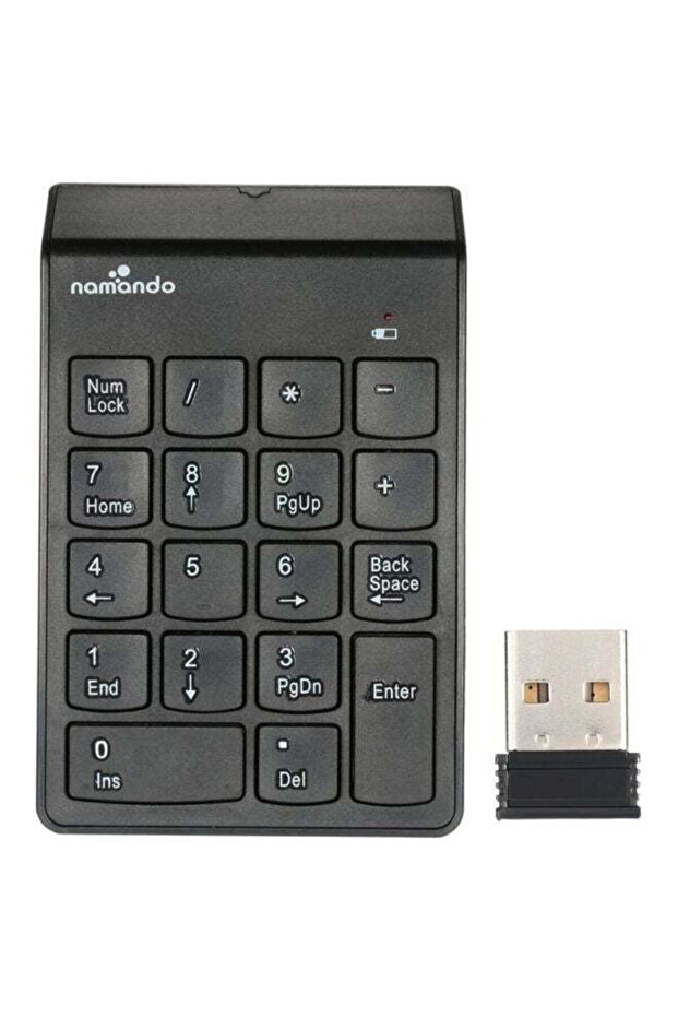 لوحة مفاتيح رقمية لاسلكية باللون الأسود - 1