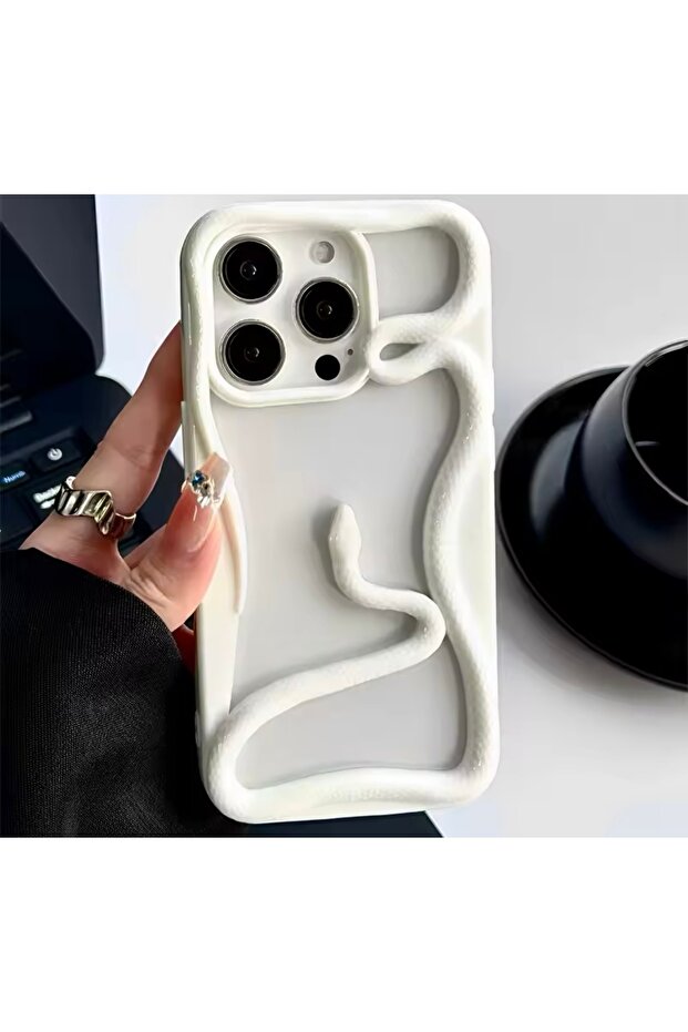 جراب سيليكون بتصميم ثلاثي الأبعاد متوافق مع Apple iphone 14 pro Max متوافق مع تصميم الثعبان ثلاثي الأبعاد - 5