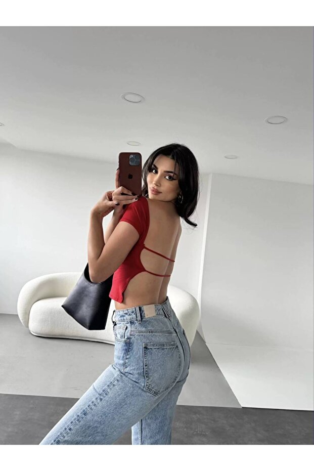 Sırt Dekolteli Crop - 3