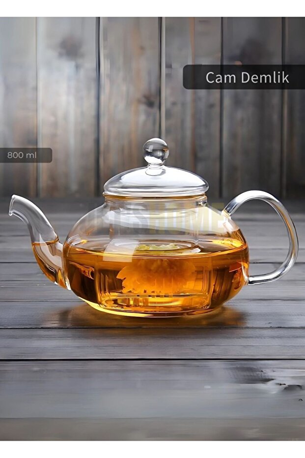 Glass Teapot 800 ml Tea Herbal Tea Infuser Heat-Resistant Teapot