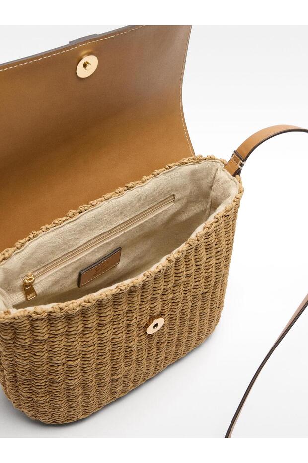 Hasır Görünümlü Çapraz Çanta - 5