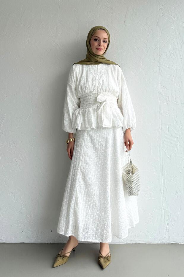 Puglia Embroidery Double White Set