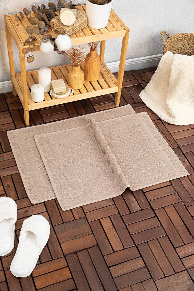 Leoline 100% Cotton Premium 2-Piece Foot Towel - Brown