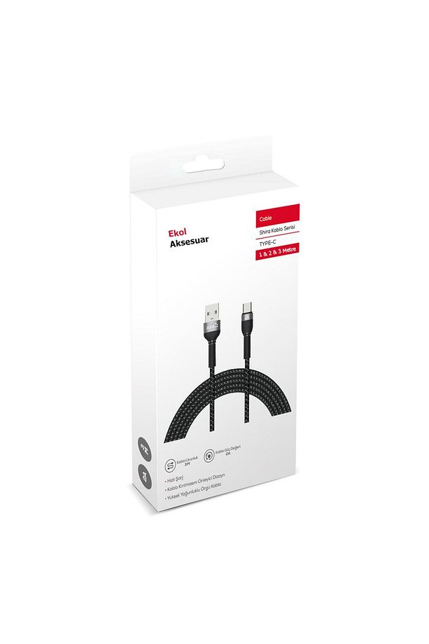 Type-c Usb Süper Hızlı Şarj Kablosu Hasır Örgü Tasarım Dayanıklı 1 Metre Uzun Kablo 5a 40 Watt - 8