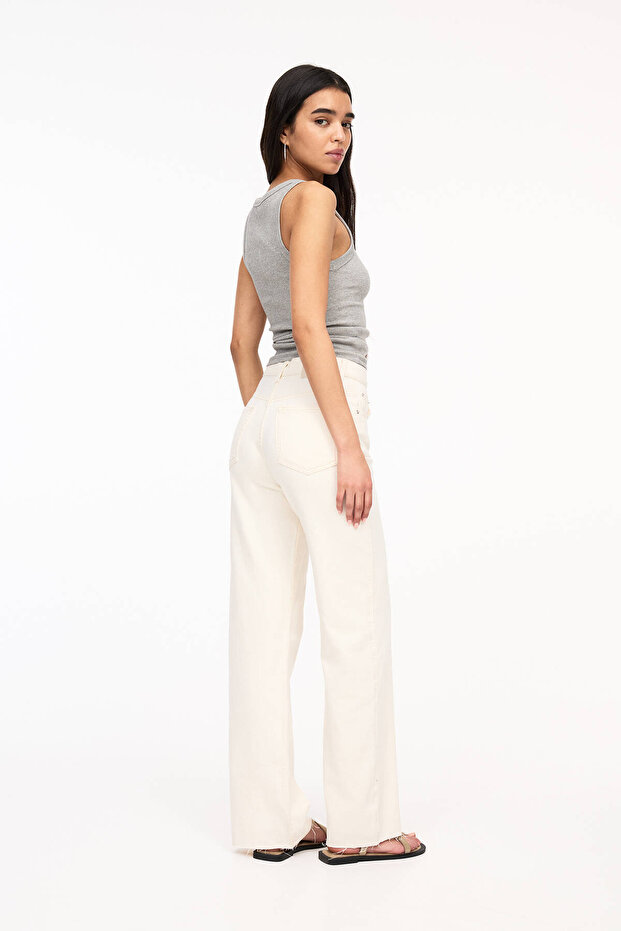 Yüksek bel straight fit jean - 3