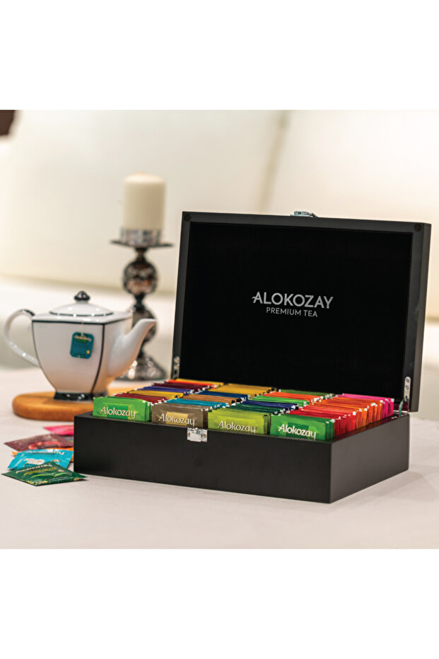 Wooden Tea Box 24 Compartments - 288 Assorted Tea Bags X Pack of 2