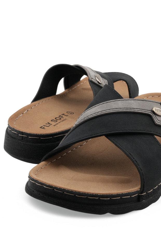 Çapraz Bantlı Siyah Erkek Terlik - 7