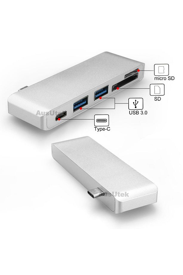 Macbook Type-c Port Çoğaltıcı Usb 3.0 Type-c Ve Micro Sd Girişli - 2