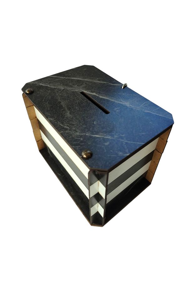 Kumbara - Parabox Ahşap Tip Box Taraftar (SİYAH-BEYAZ) - 4