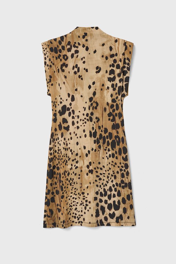 Leopar Desenli Örme Elbise - 8