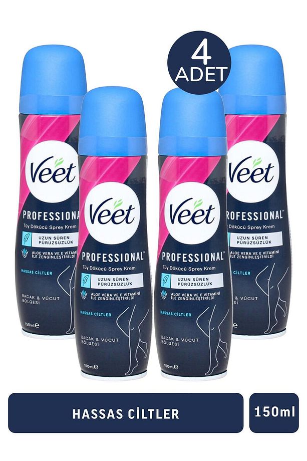 Tüy Dökücü Krem Sprey Hassas Ciltler İçin 150 ml 4 Adet - 1