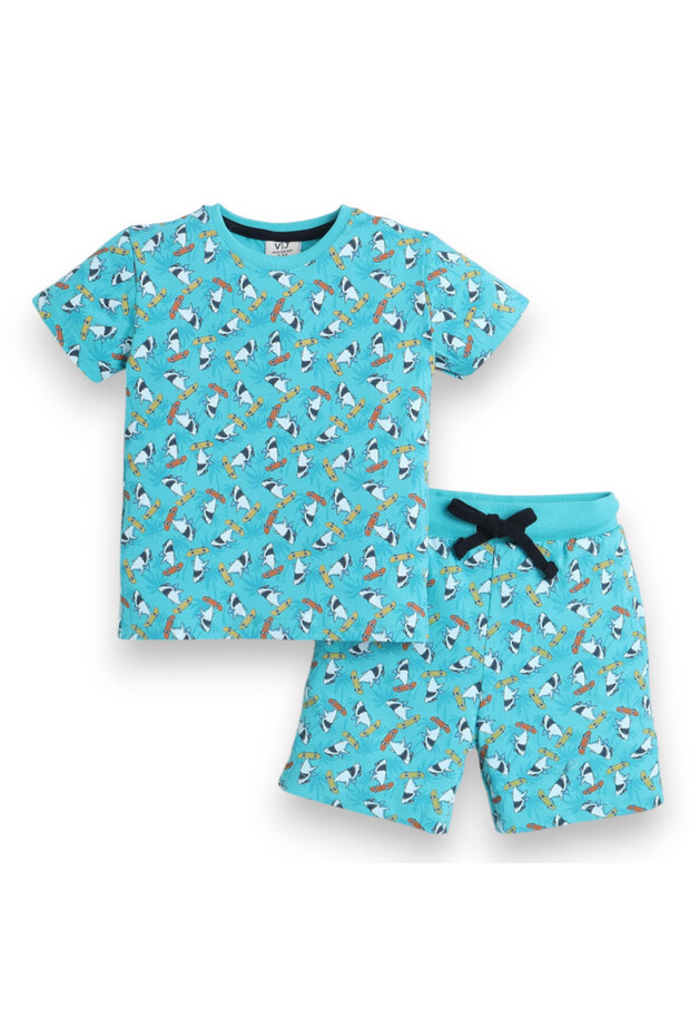 - All-Over Printed T-shirt and Shorts Pyjama Set