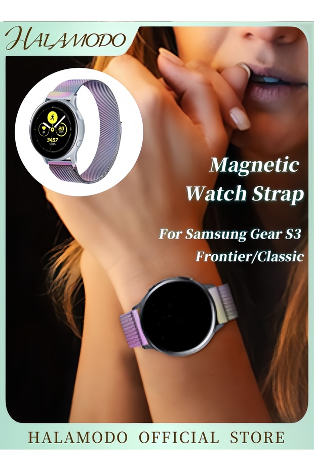 سوار بديل من الفولاذ المقاوم للصدأ متوافق مع Galaxy Watch 3 / Gear S3 Frontier / Classic / Active