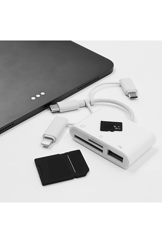 Type-c Iphone Micro Usb Çok Fonksiyonlu Usb Otg Kart Okuyucu - 4