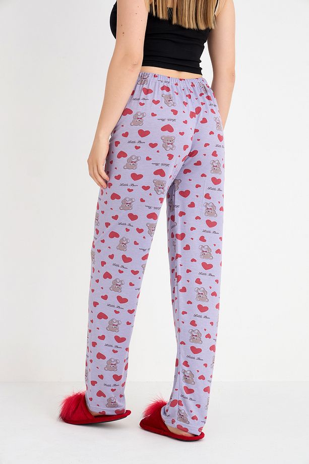 Yumşak Dokulu Esnek ve Rahat Poli viscon Kumaş Pijama Altı - 4