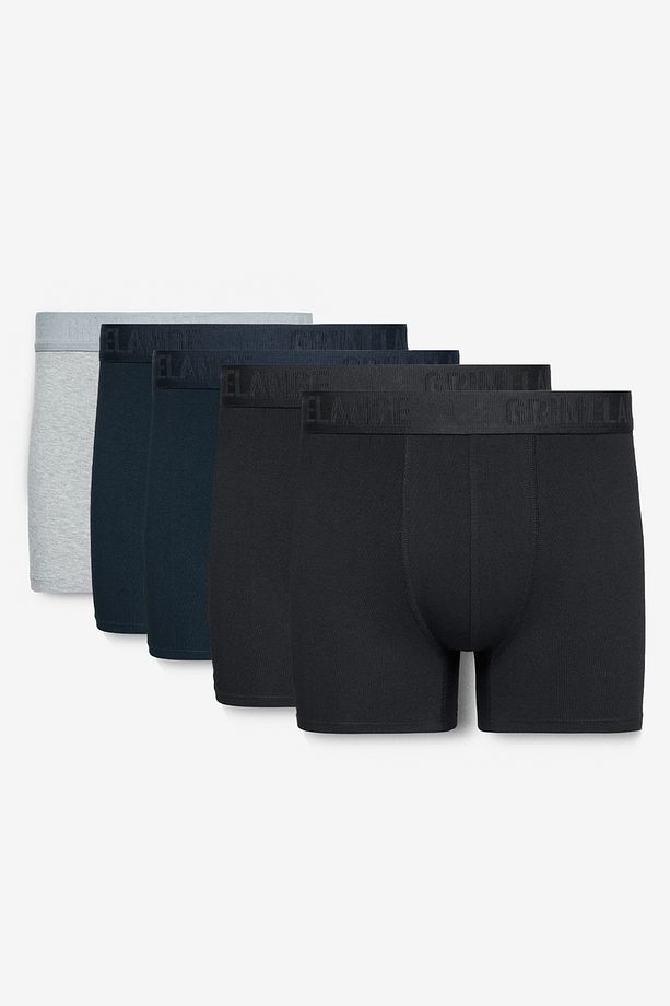 KONSTA Erkek Trunk 5'li Paket Pamuklu Likralı Esnek Kumaş Siyah / Lacivert / Grimelanj Boxer - 1