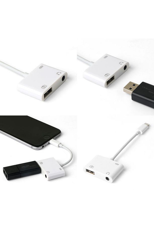 Iphone Lightning 3.5 Mm Kulaklık Ve Usb 3.0 Kamera Hub Adaptör - 3
