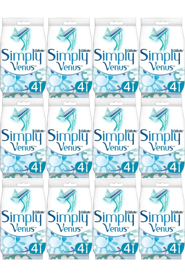 Simply Venus 2 Disposable Women's Shaving Razor Set of 48 (12Pk*4)