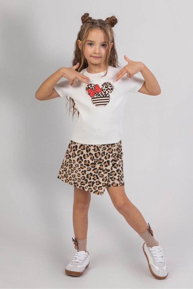 Mojo girl child 4-14 years leopard shorts skirt 0488 leopard