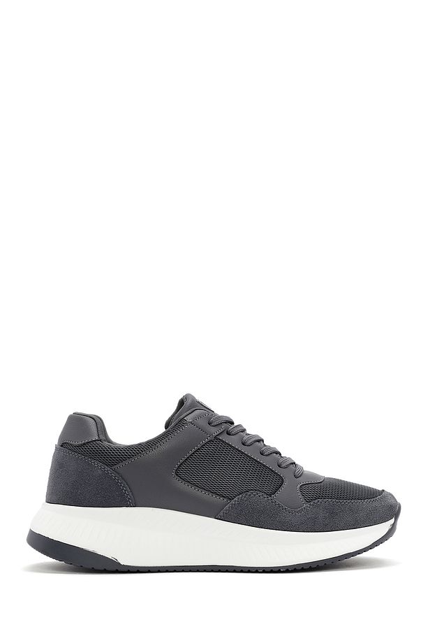 Zero Erkek Gri Kalın Tabanlı Bağcıklı Kumaş Sneaker 24wfd691214 - 1