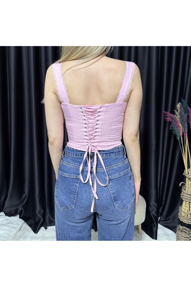 Sırt İp Ayarlamalı Korseli Büstiyer - 3