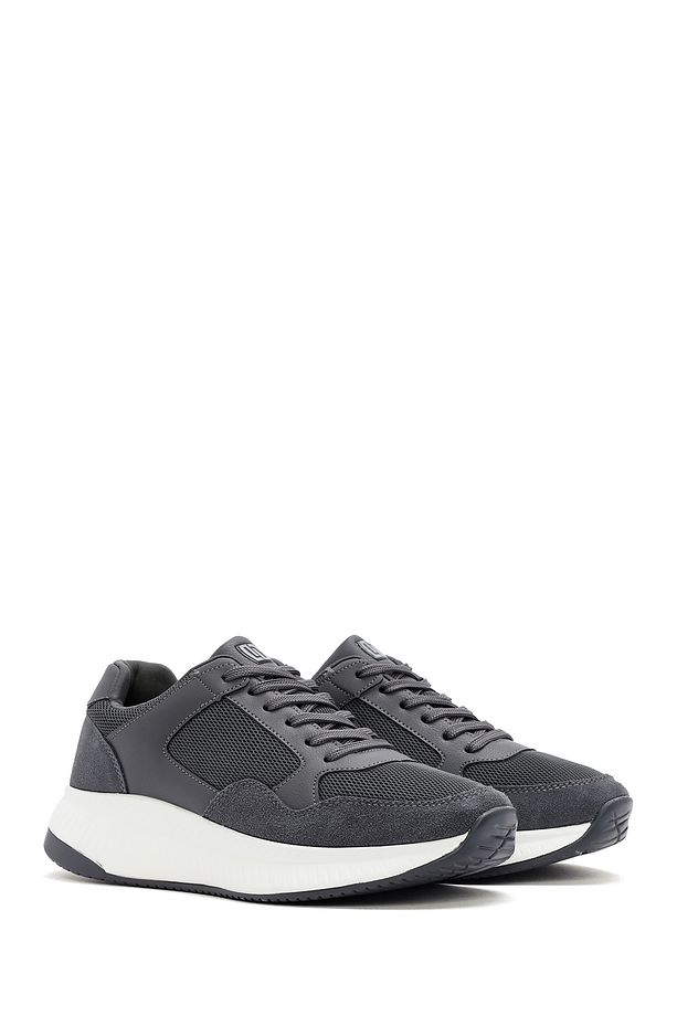 Zero Erkek Gri Kalın Tabanlı Bağcıklı Kumaş Sneaker 24wfd691214 - 3