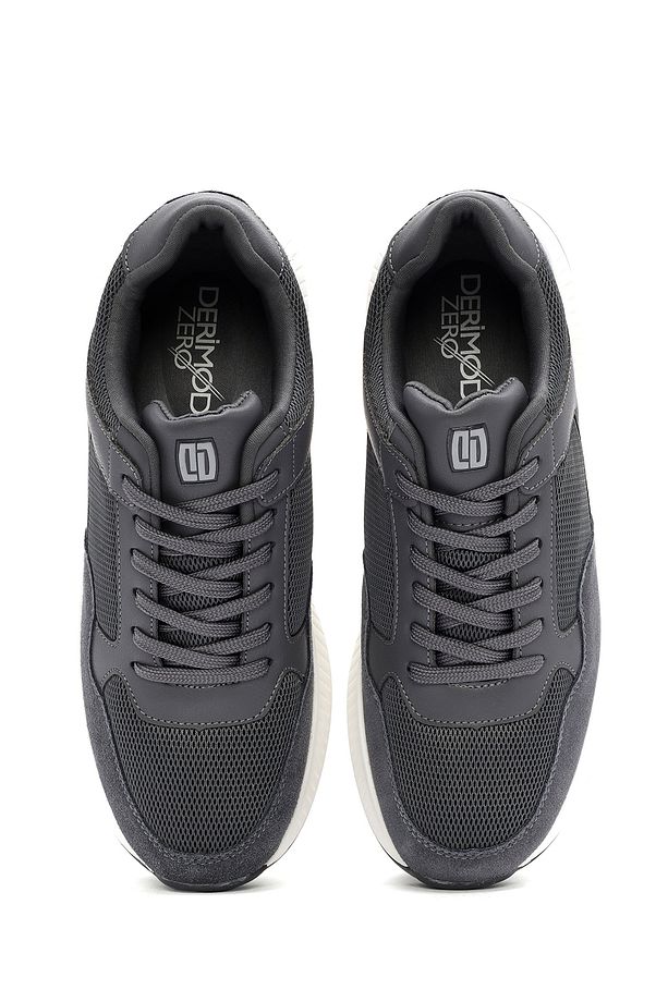 Zero Erkek Gri Kalın Tabanlı Bağcıklı Kumaş Sneaker 24wfd691214 - 7