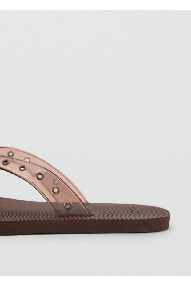 Die-cut vinil kayışlı sandalet - 5