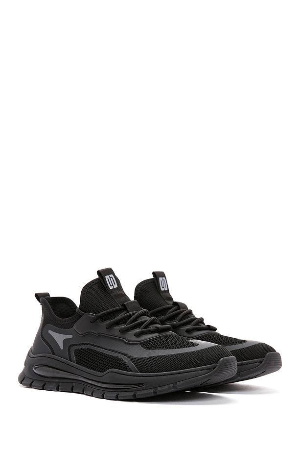 Zero Erkek Siyah Bağcıklı Kumaş Sneaker 25sfd69156f - 3