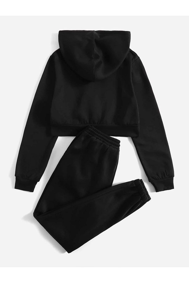 Kadın Crop Hırka  Jogger Alt Üst Eşofman Takımı - 2